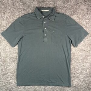 Criquet polo shirt men's large teal short sleeve casual Pima stretch active golf